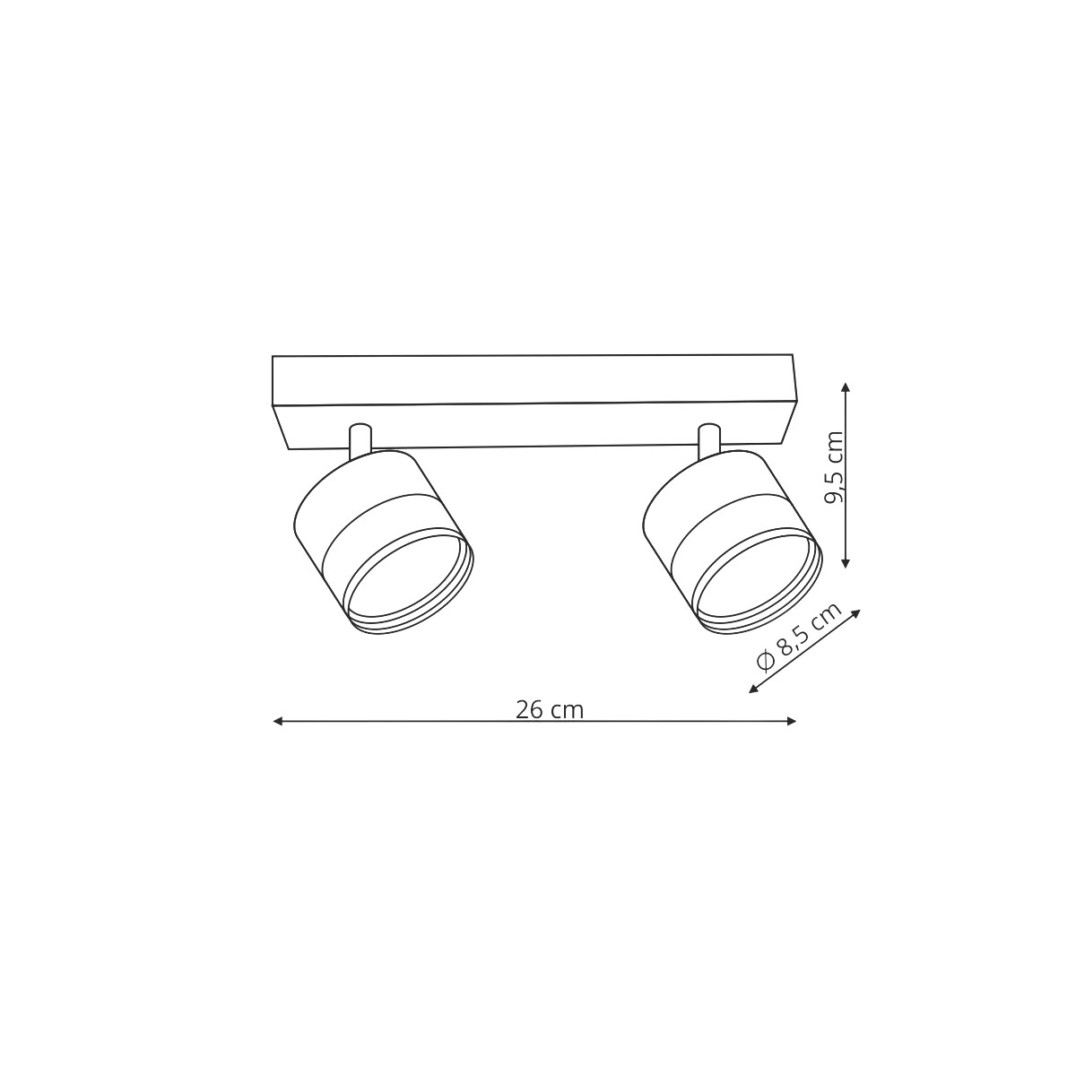 Spot Light Prestige Kendal czarny 2 x GX53 1 szt.