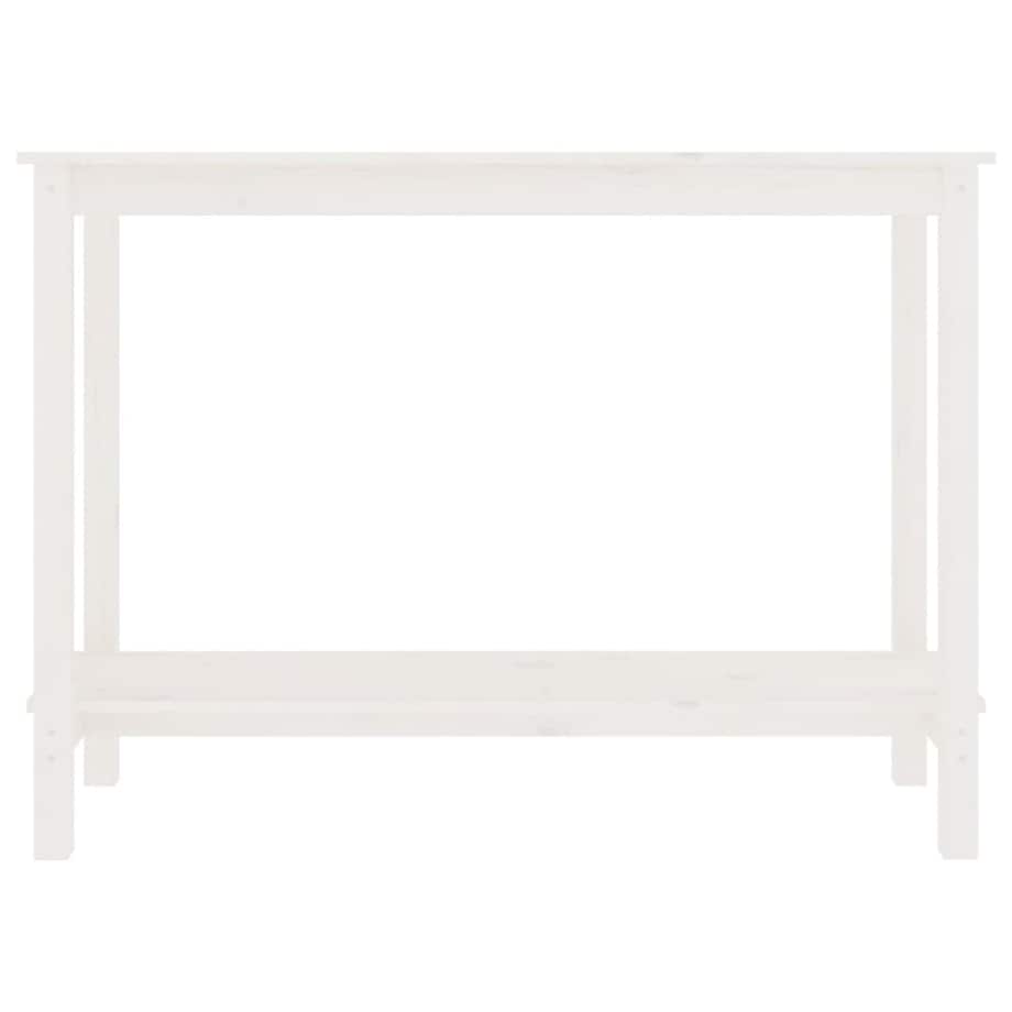 vidaXL Stolik konsolowy, biały, 110x40x80 cm, lite drewno sosnowe