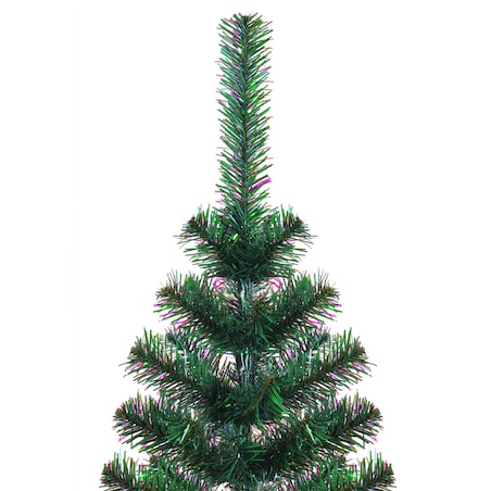 vidaXL Sztuczna choinka z opalizującymi końcówkami, zielona, 120 cm