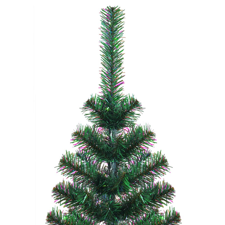 vidaXL Sztuczna choinka z opalizującymi końcówkami, zielona, 120 cm