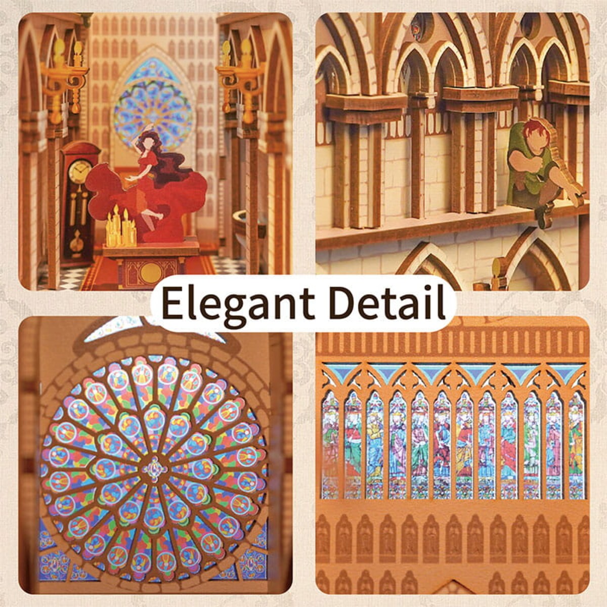 Miniaturowy domek Book Nook - Katedra Notre Dame - Tonecheer