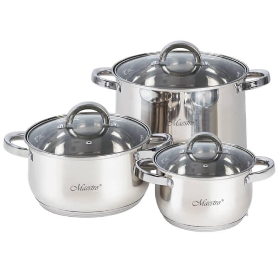 Zestaw garnków garnki komplet 6-ele 1.5L / 3L / 5L MAESTRO