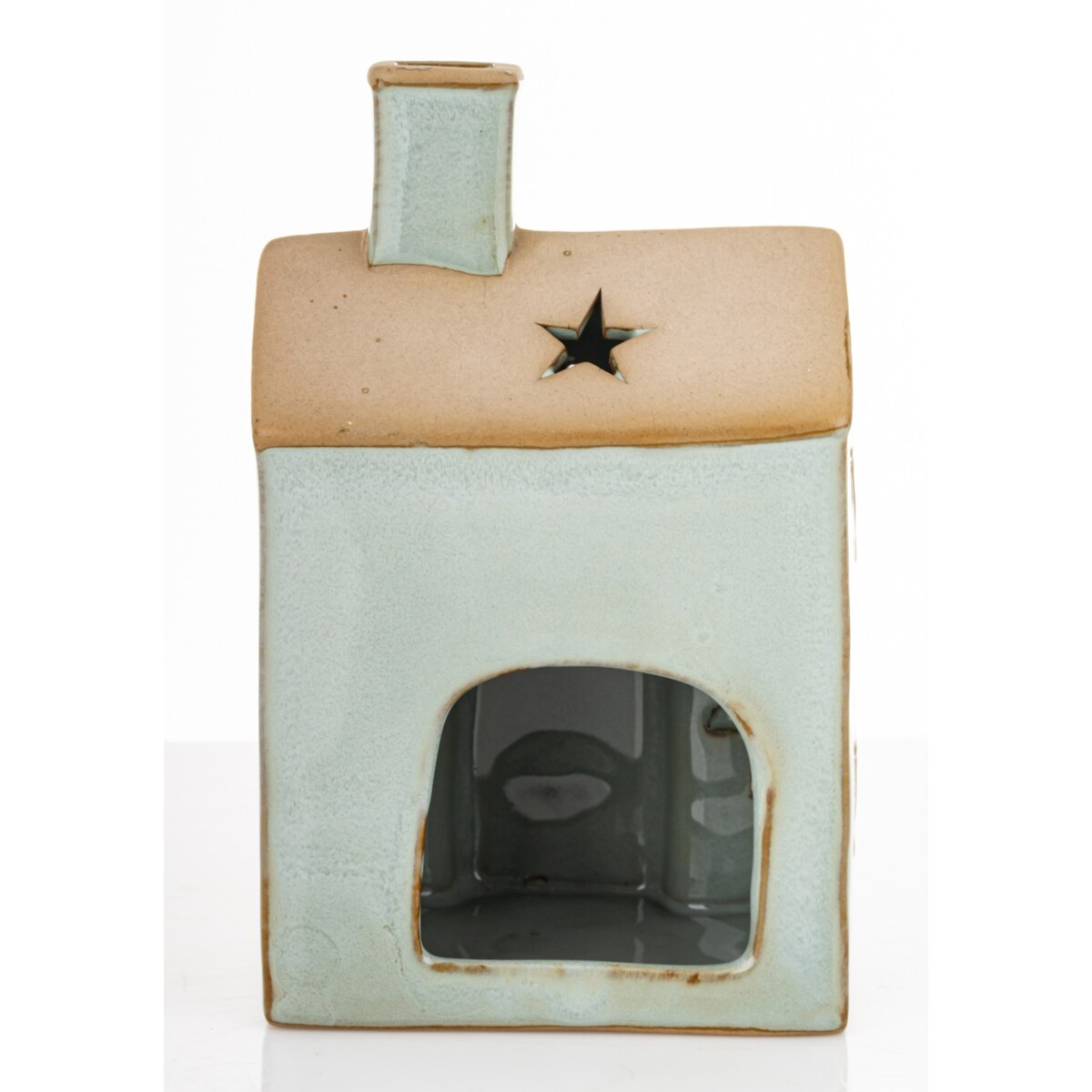 Domek ceramiczny 15x9,5x7,5 cm HANCER-2 z wysokim kominem