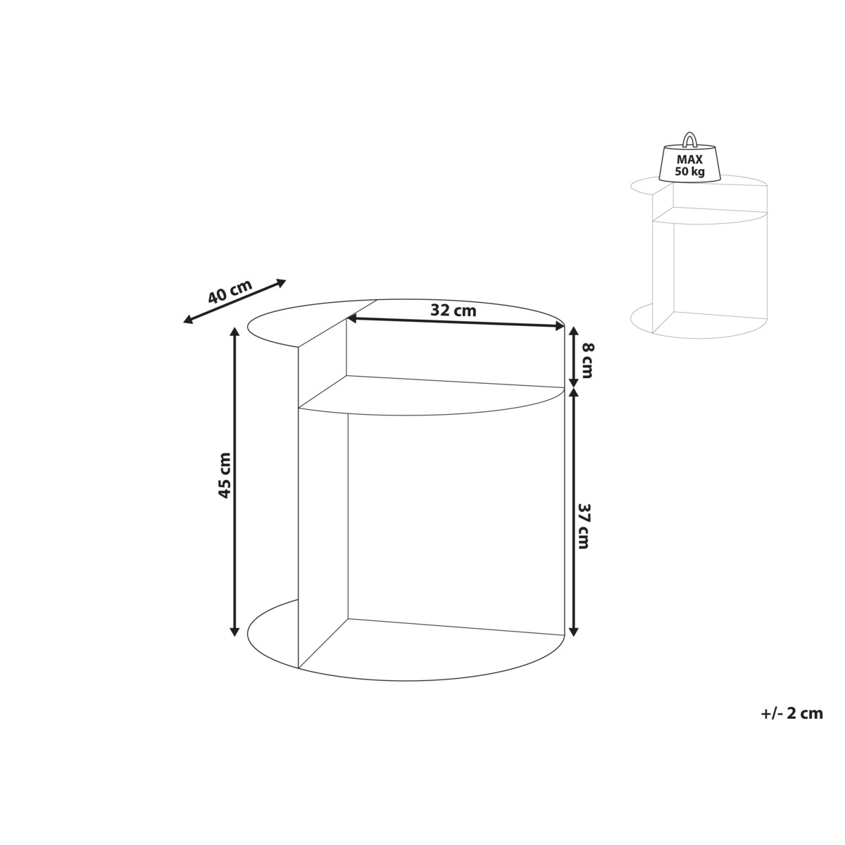 Stolik pomocniczy TAGGART Metal Czarny