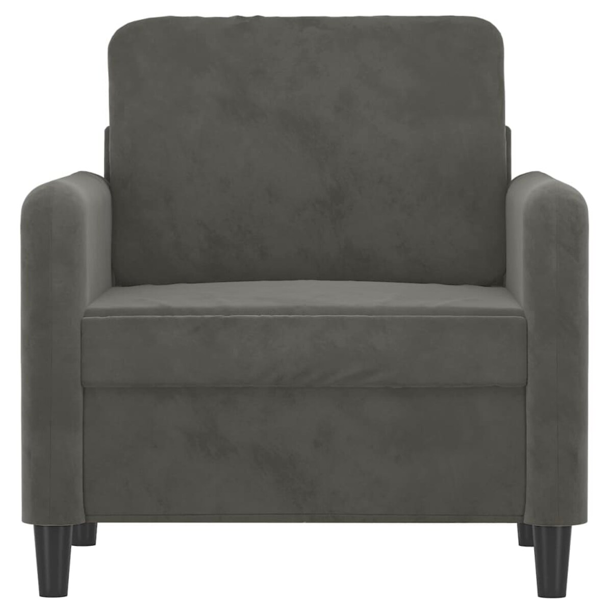 vidaXL Fotel, ciemnoszary, 60 cm, obity aksamitem