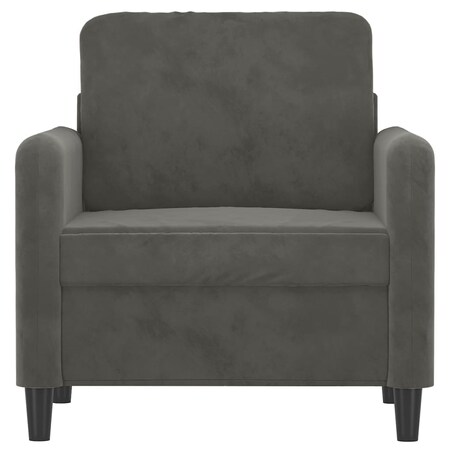 vidaXL Fotel, ciemnoszary, 60 cm, obity aksamitem
