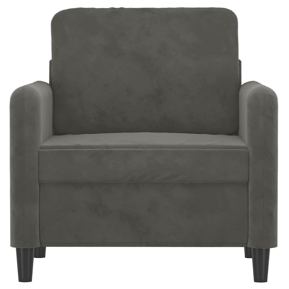 vidaXL Fotel, ciemnoszary, 60 cm, obity aksamitem