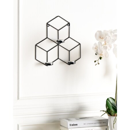 Świecznik wiszący TAROUCA Metal 31 cm Czarny