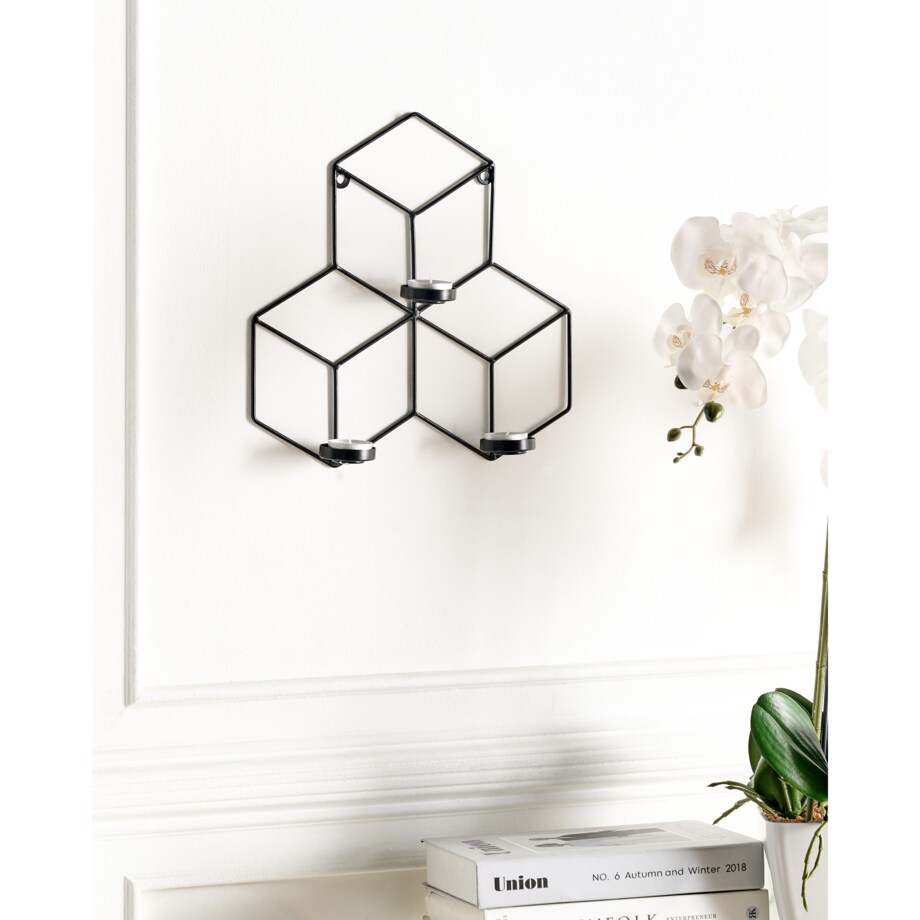 Świecznik wiszący TAROUCA Metal 31 cm Czarny