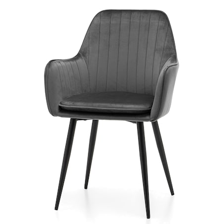 Krzesło tapicerowane EMILIA szare welur salon jadalnia