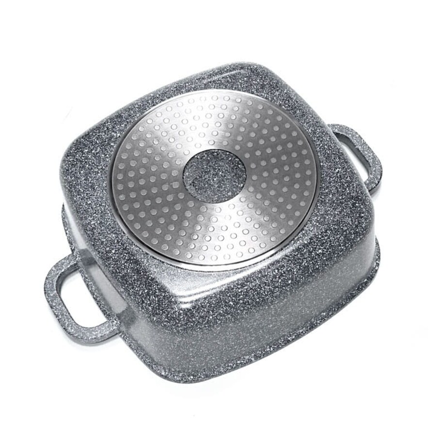 Garnek z powłoką marmurową kwadratowy marmurkowy szary indukcja gaz 3.7L 22cm KLAUSBERG