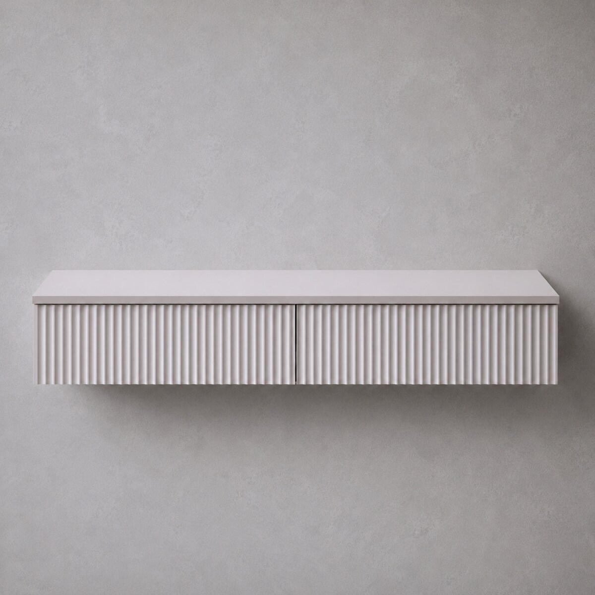 Konsola wisząca z 2 szufladami, front ryflowany, 100 x 38 x 17 cm