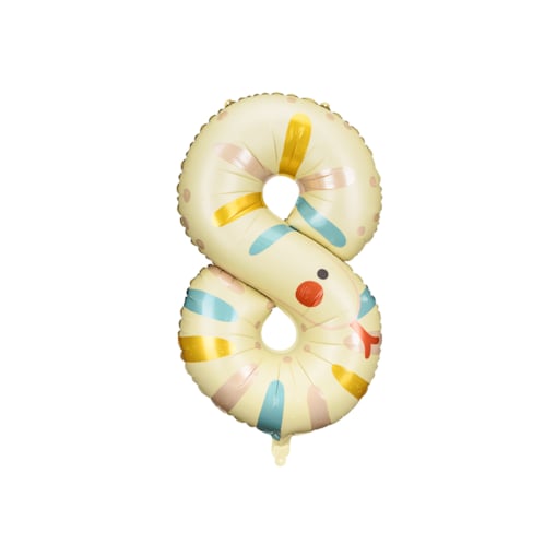 Balon foliowy Cyfra 8 - Wąż, 55x88 cm, mix