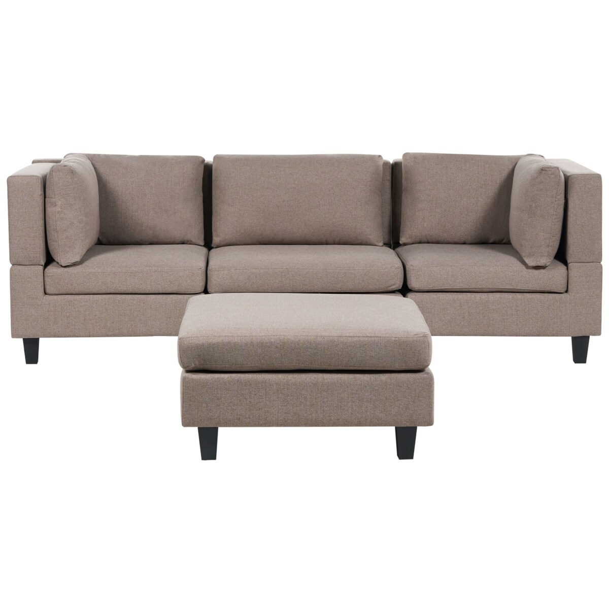 Sofa modułowa 3-osobowa z otomaną brązowa UNSTAD