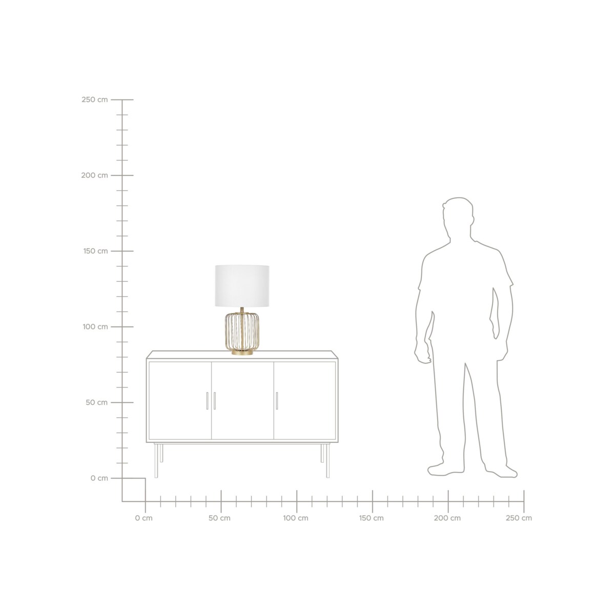 Lampa stołowa metalowa złota THOUET