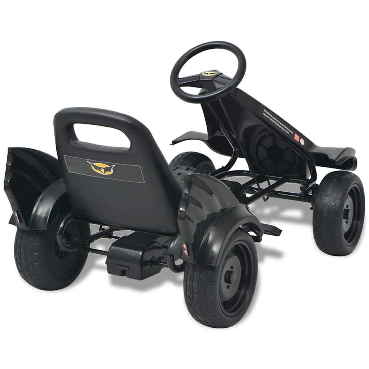 vidaXL Gokart dla dzieci, z regulacją siedziska, czarny