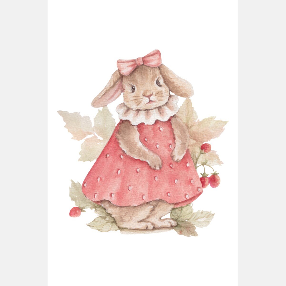Plakat dla dzieci Króliczek w sukience 20x30