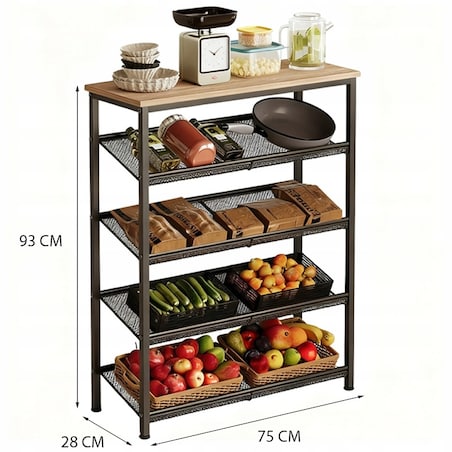 Regał szafka kuchenna jasny brąz retro półka loft 75 cm