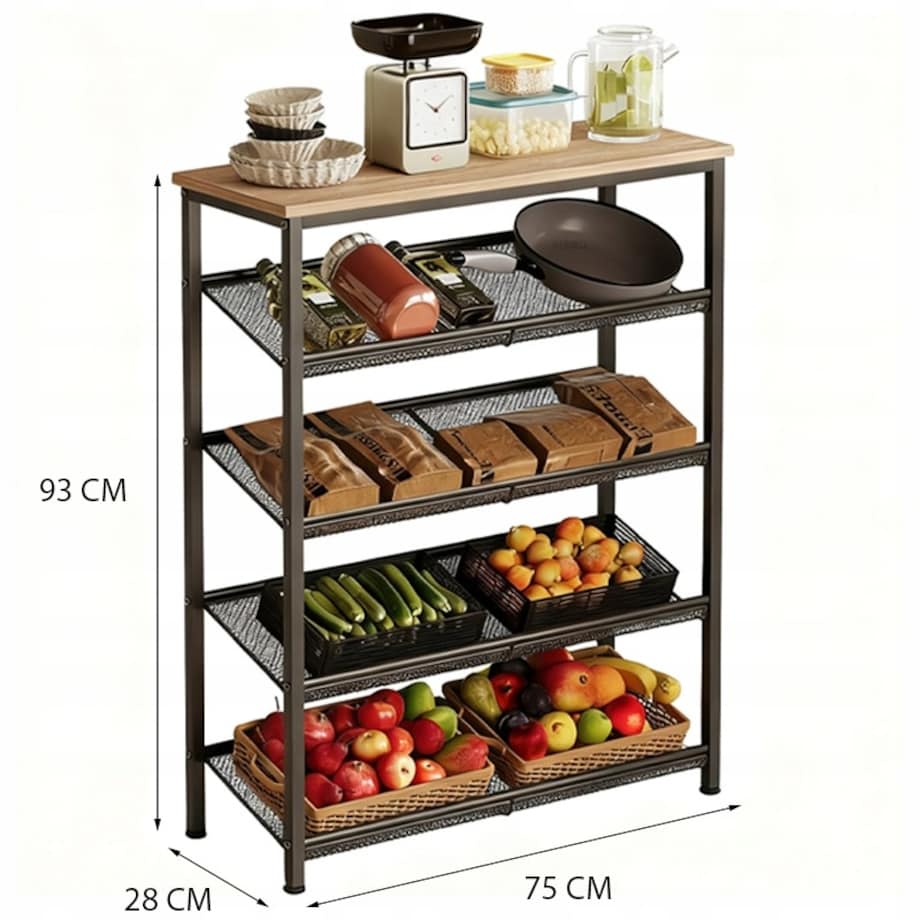 Regał szafka kuchenna jasny brąz retro półka loft 75 cm