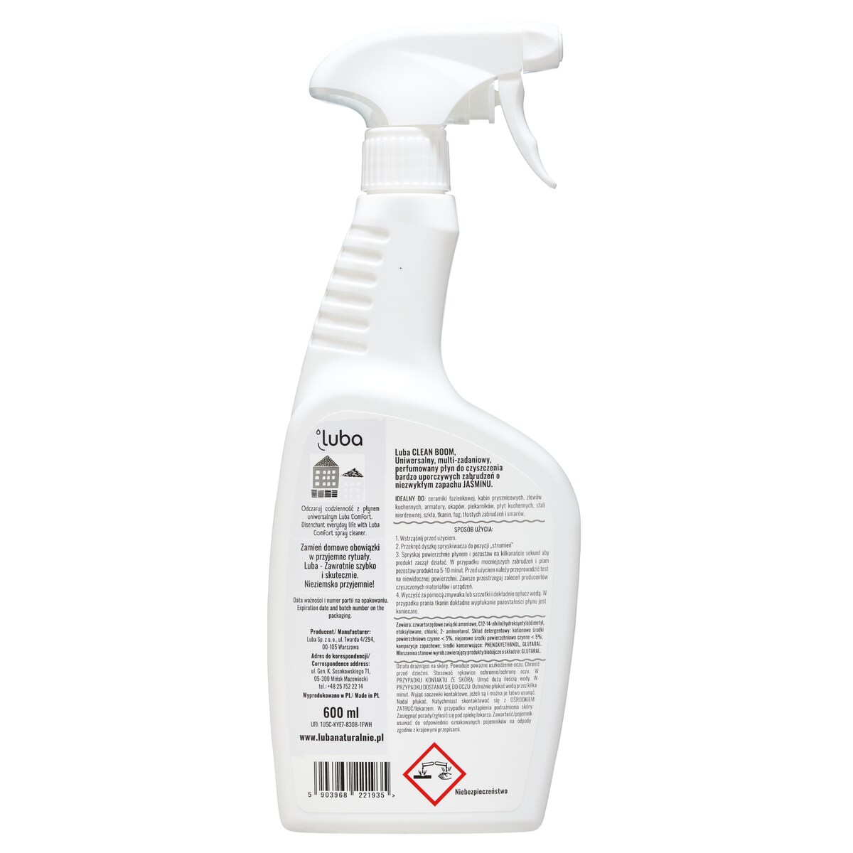 COMFORT CLEAN BOOM, Uniwersalny płyn do czyszczenia, JAŚMIN 600 ml