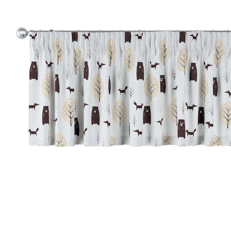 Lambrekin na taśmie marszczącej 130x40 ecru-brązowy