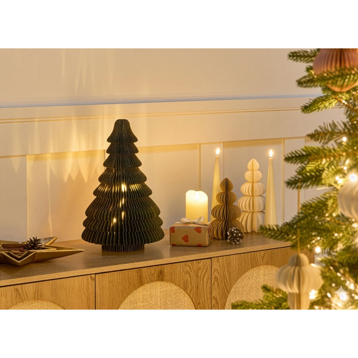 Dekoracja świąteczna LED ANDAN Choinka 41 cm Zielony