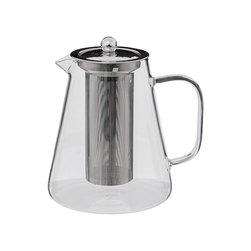 Szklany dzbanek do herbaty z zaparzaczem TEAL, 1,3 l, szklany