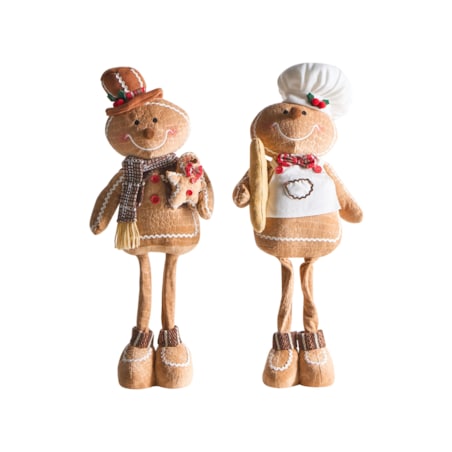 Zestaw 2 dekoracji świątecznych EIKEREN Piernikowy ludzik 55 cm Brązowy