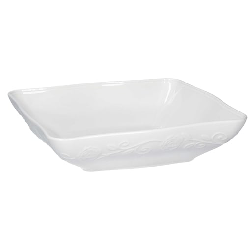 Zestaw 6 misek kwadratowych płytkich Florentina - Biały, 22 cm