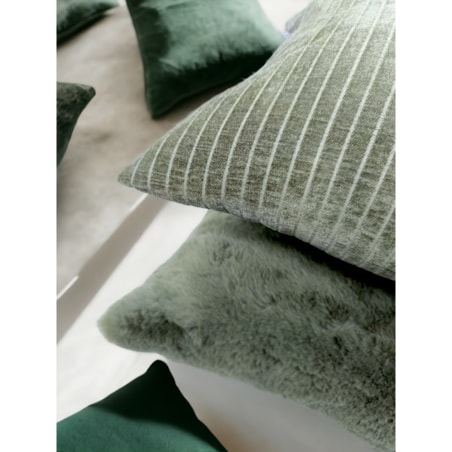 Zielona poduszka dekoracyjna w prążki 45x45 Lines