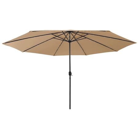 vidaXL Parasol ogrodowy z LED, 400 cm, taupe