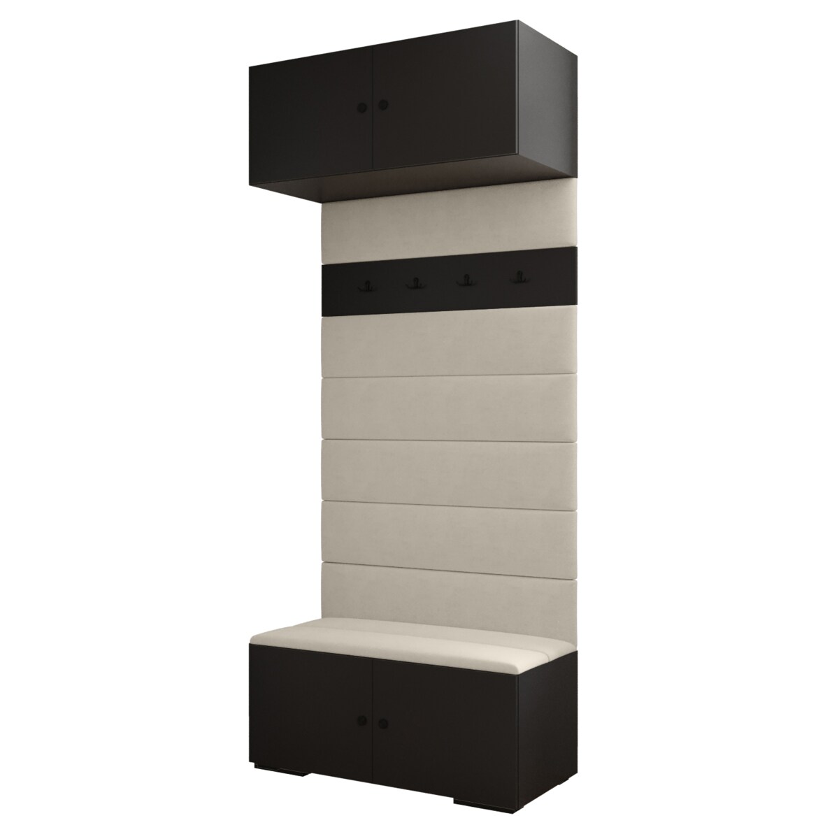 Garderoba do przedpokoju INOVA 2 czarny+czarny+manila02