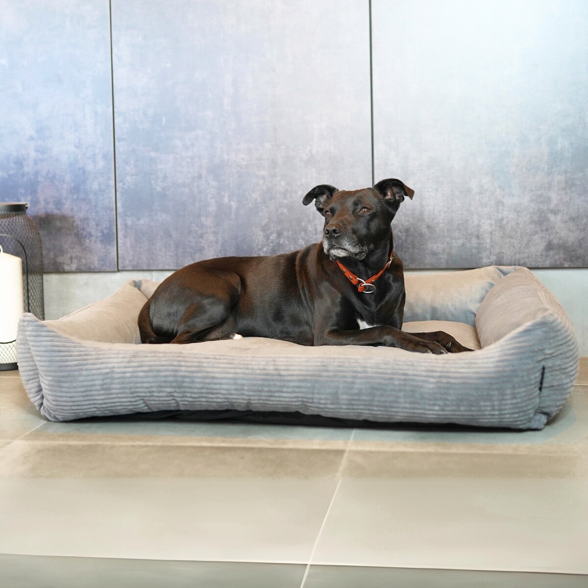 Sztruksowe legowisko dla psa MOLLY, 120x100 cm, Szary