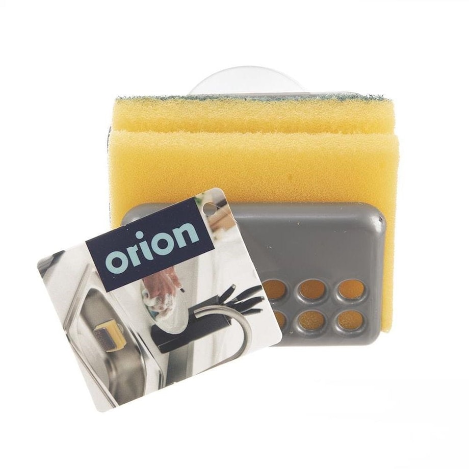 Uchwyt Kuchenny na Gąbkę do Naczyń Szary Wieszak Ociekacz z Przyssawką