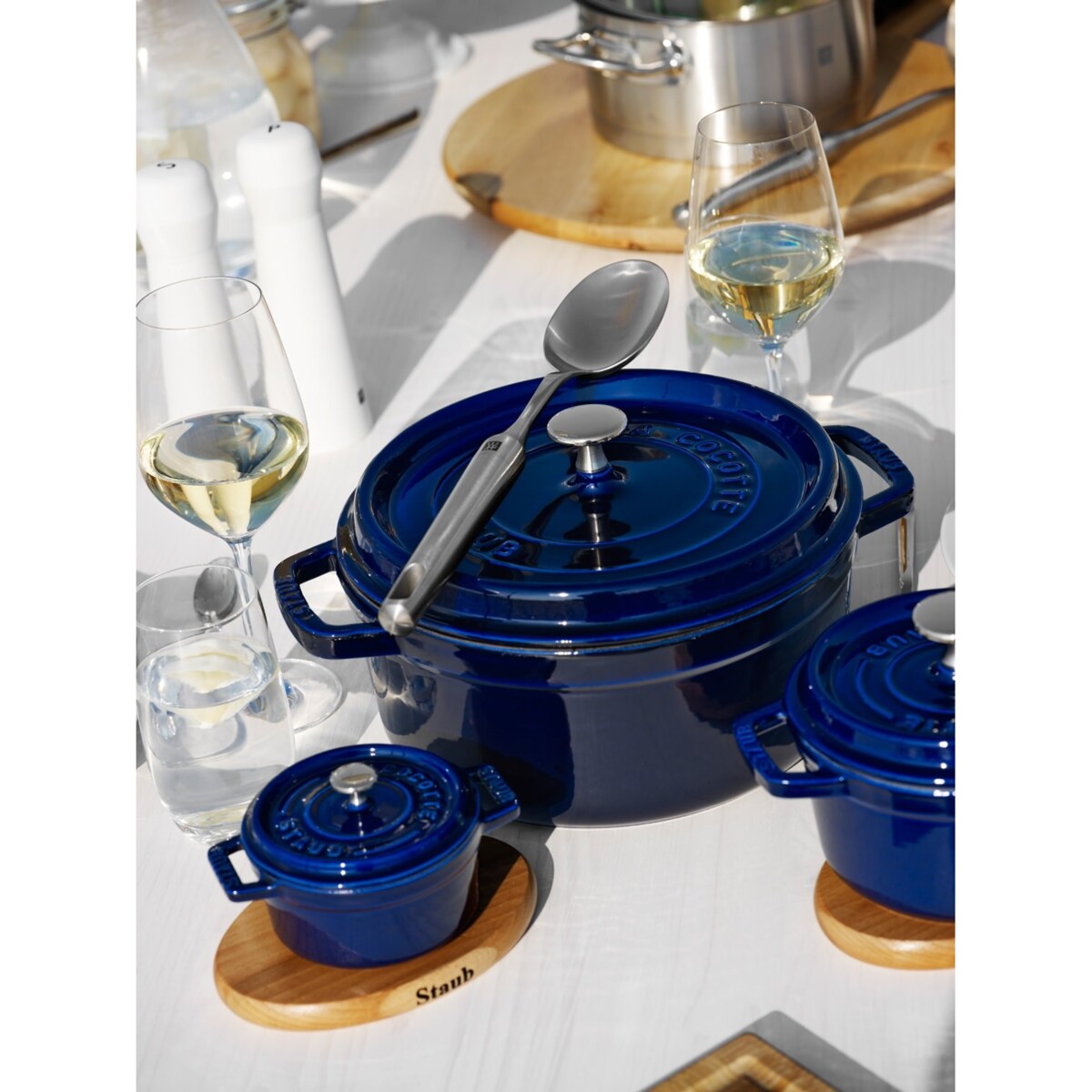 Garnek żeliwny okrągły Staub - 6.7 ltr, Niebieski