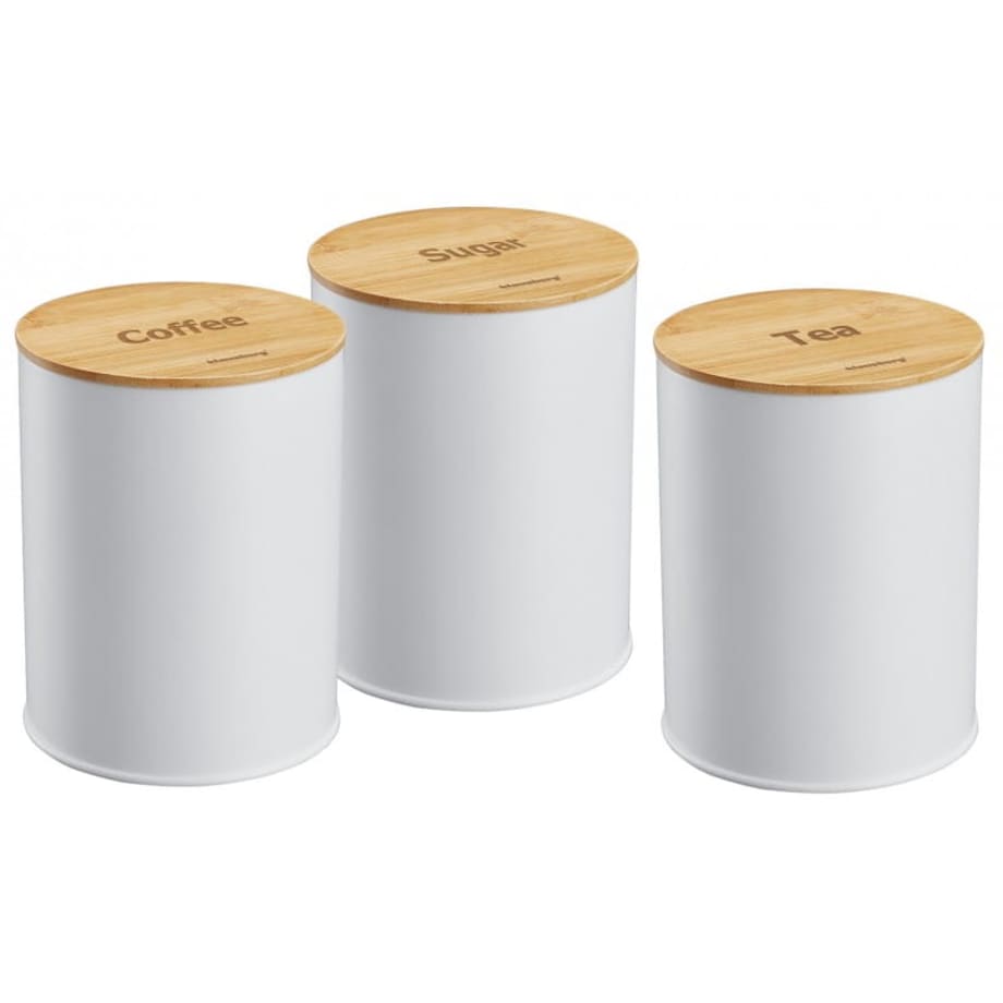 Zestaw 3 pojemników kawa herbata cukier biały KLAUSBERG