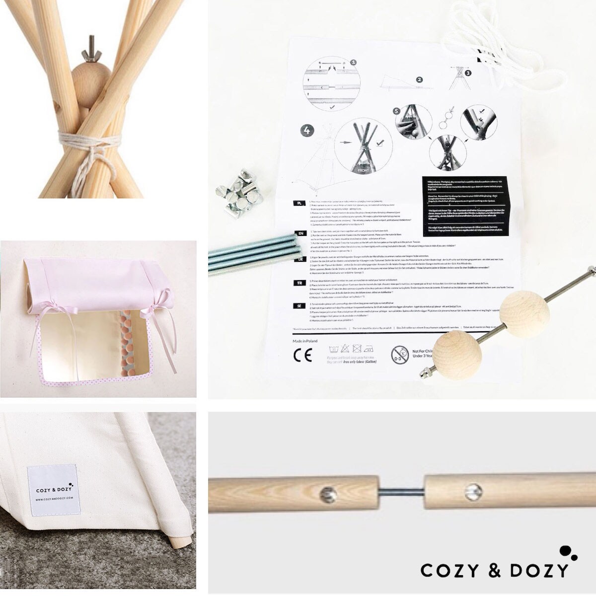 Namiot tipi Grey Velvet z matą