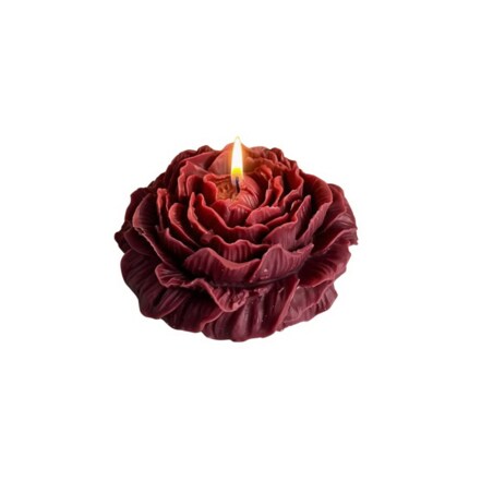 Świeca sojowa ekologiczna dekoracyjna piwonia peonia "Burgundy Touch" 80x35mm
