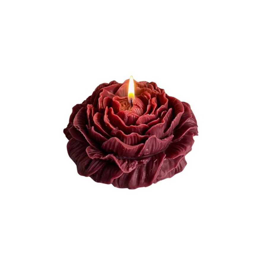 Świeca sojowa ekologiczna dekoracyjna piwonia peonia "Burgundy Touch" 80x35mm