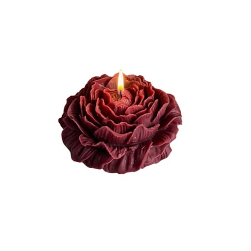 Świeca sojowa ekologiczna dekoracyjna piwonia peonia "Burgundy Touch" 80x35mm