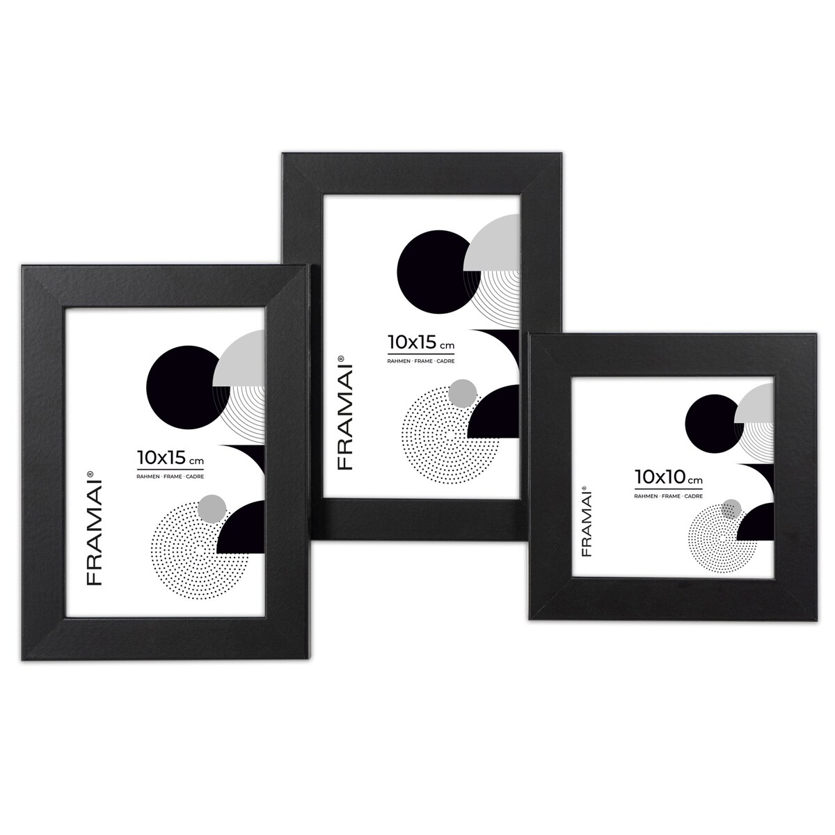 Multirama ramka na zdjęcia. Czarna multirama na trzy zdjęcia 10x15 cm 10x10 cm Ramka na zdjęcia 3 w 1 MULTI HEN 4 FRAMAI®