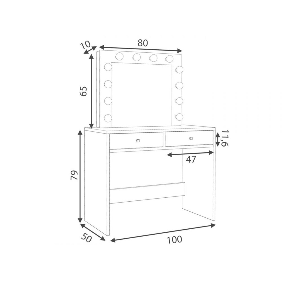 Toaletka PATRICIA 4 biały mat