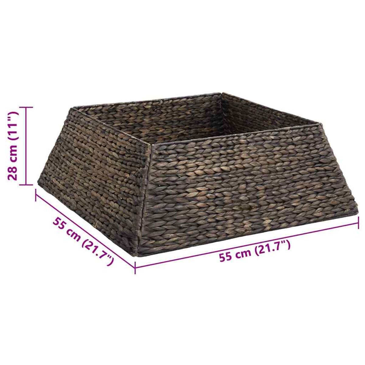 vidaXL Kołnierz do Choinki Czarny 70 x 70 x 28 cm Hiacynt wodny
