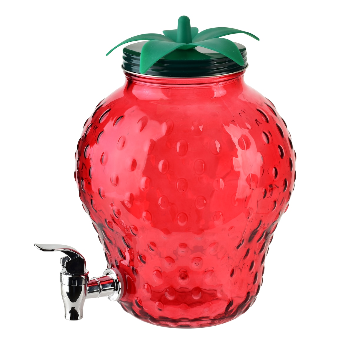 Szklany słój z kranikiem 4,5L Modern Kitchen Truskawka