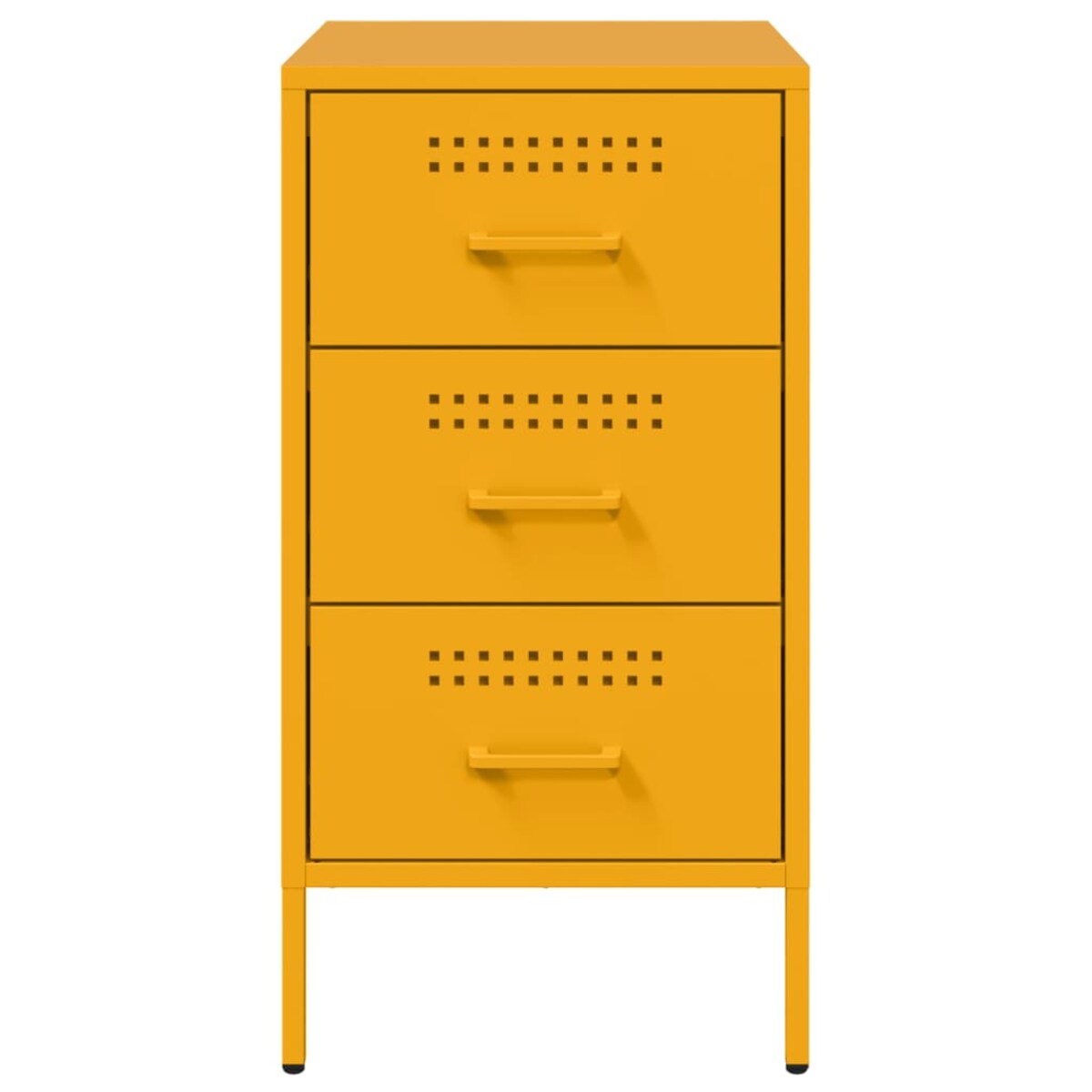 vidaXL Szafka nocna, musztardowa, 36x39x68 cm, stal