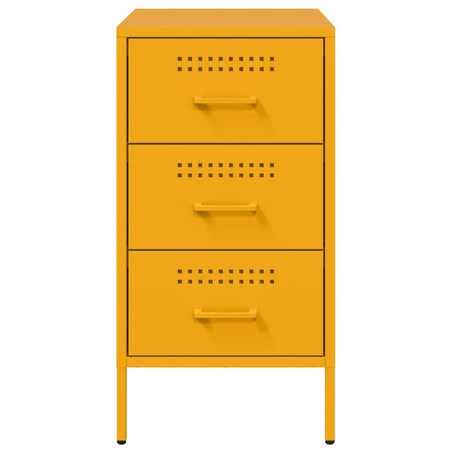 vidaXL Szafka nocna, musztardowa, 36x39x68 cm, stal