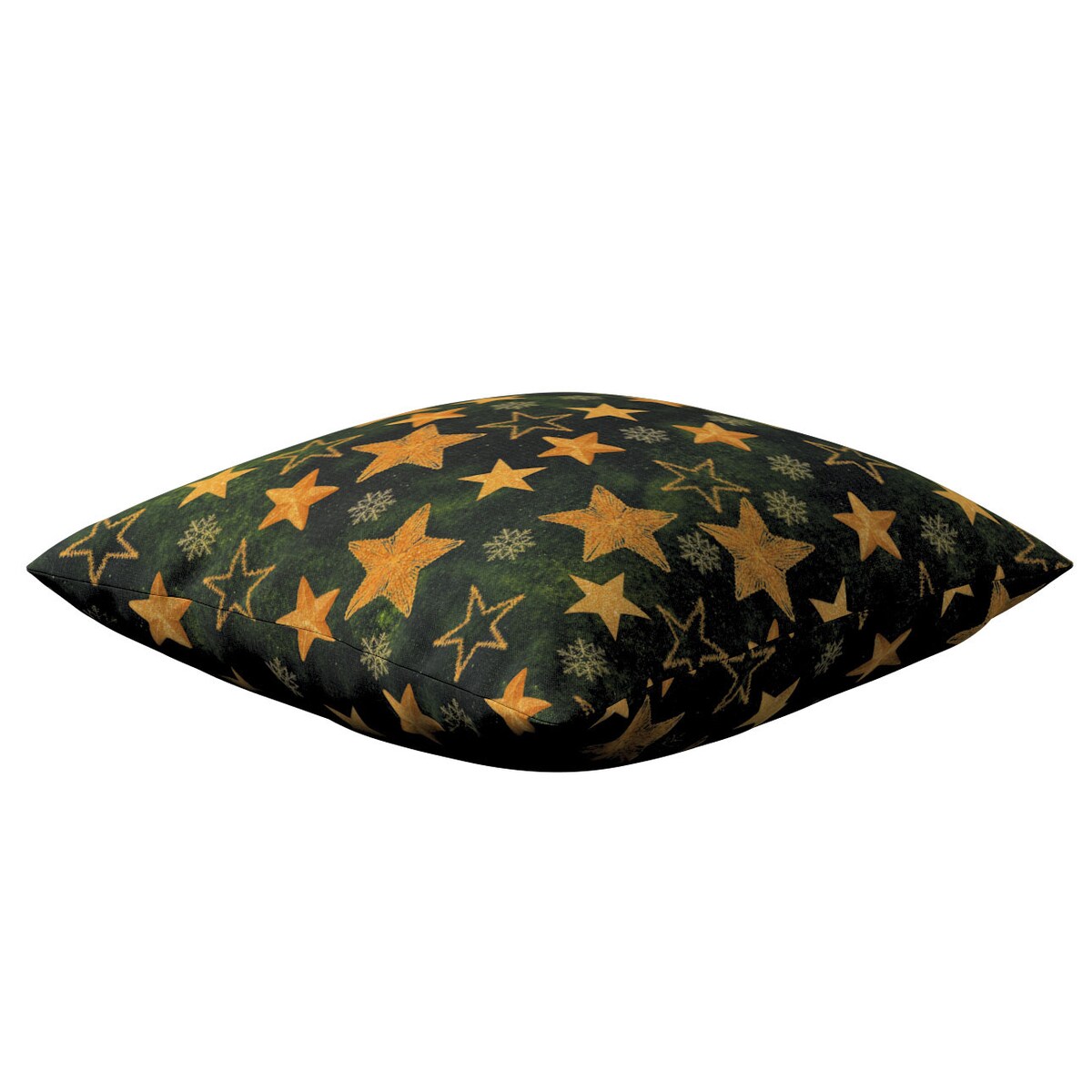 Poszewka Kinga na poduszkę 60x60 złote gwiazdki na zielonym tle