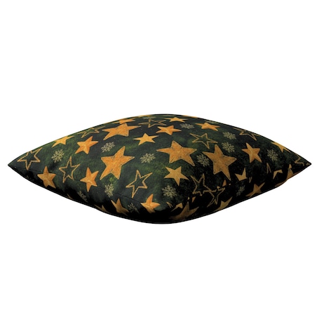 Poszewka Kinga na poduszkę 60x60 złote gwiazdki na zielonym tle