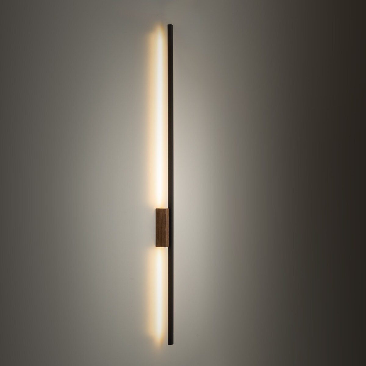Kinkiet LED 21W TK Lighting FLASH WOOD orzech 108 cm 2584 lm 3000K nowoczesna lampa ścienna czarna 6431