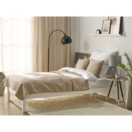 Komplet narzuta na łóżko z poduszkami tłoczona 140 x 210 cm szarobeżowy SHUSH